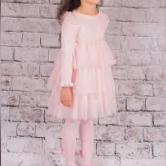 Janie and Jack Blush Tiered Tulle Dress - Picture 6 of 6